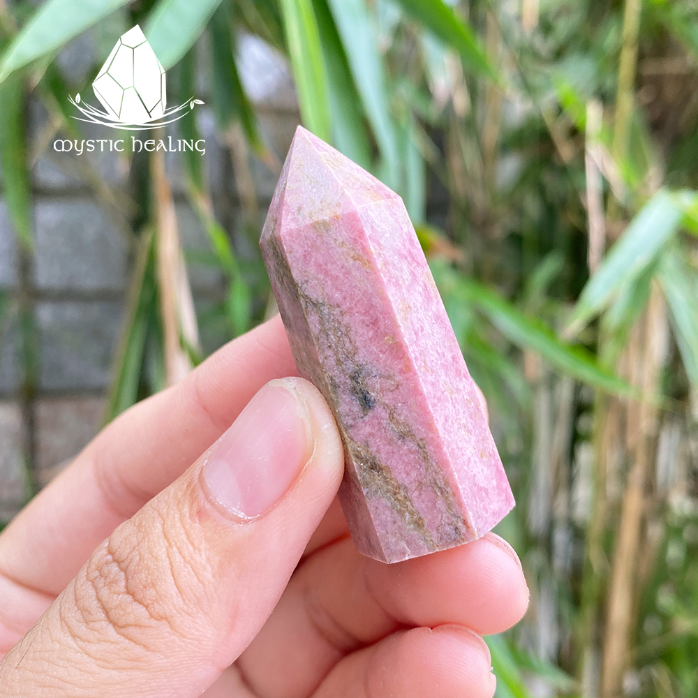 Trụ Đá Mini Rhodonite (Tường Vi) - Mystic Healing