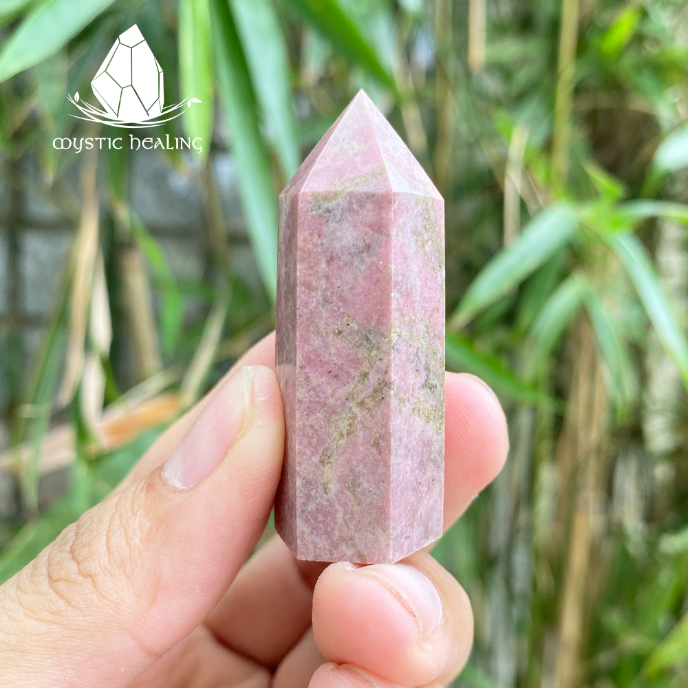 Trụ Đá Mini Rhodonite (Tường Vi) - Mystic Healing
